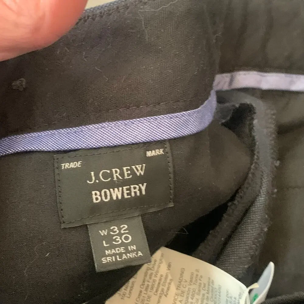 J.Crew Bowery Slim Dress‎ Pants Mens 34x30 Navy Blue Excellent Stretch Trouser